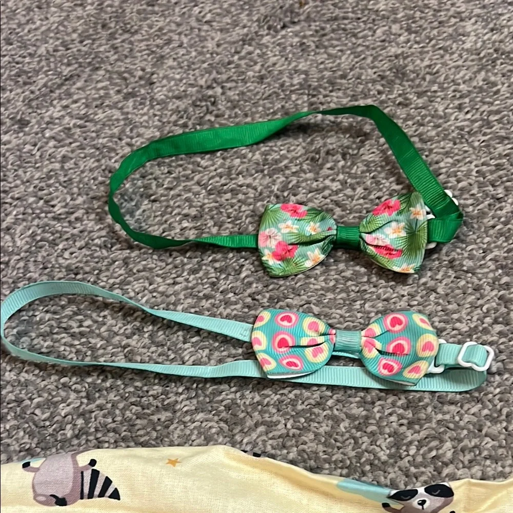 5 Cute Patterned Bandana Bibs - Football, Pumpkins, Polka Dot 3 bow ties